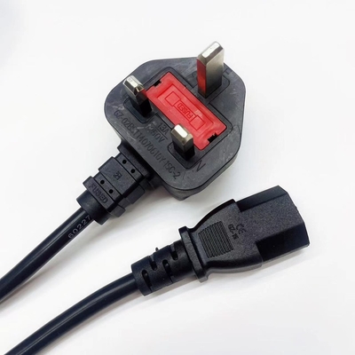 Home Appliance British England BSI Approval BS1363 UK AC Electrical Wire Extension Cable Plug Outlet 13A 250V 3 Pin0.75M2 1.5m