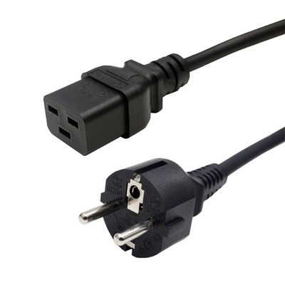 Wholesale high quality LSZH 0.75mm standard home appliance power cable EU plug 3 pin Europe to IEC c19 ac power cord